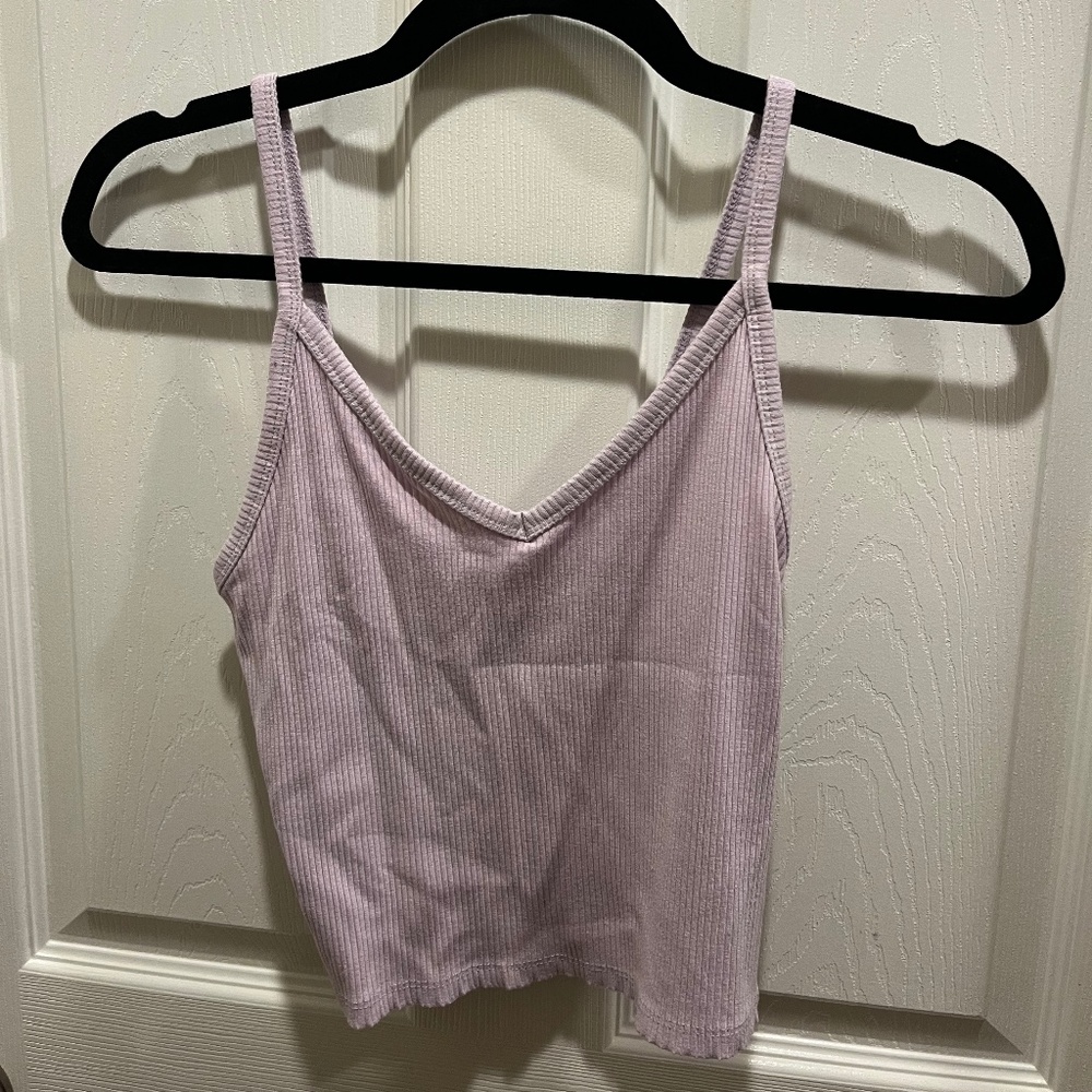 American Eagle, Cropped Tank Top Lilac, Size Small
